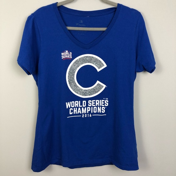 MLB Tops - Women’s V-neck 2016 Cubs World Series Tee